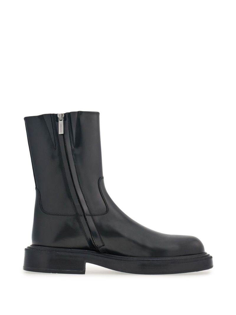 Black Leather Ankle Boots