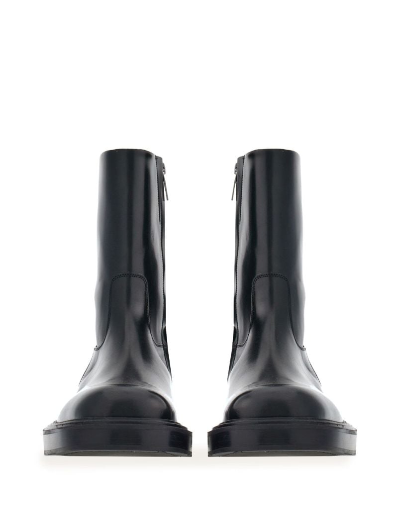 Black Leather Ankle Boots