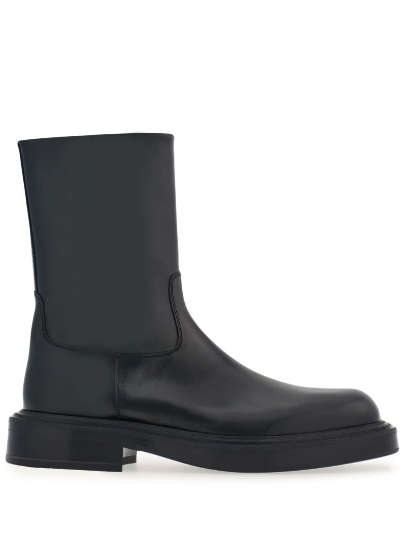 Black Leather Ankle Boots
