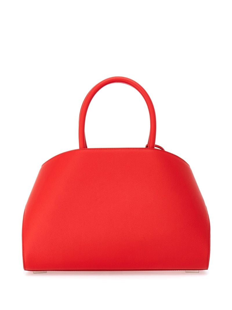 Red Hug Leather Tote Bag