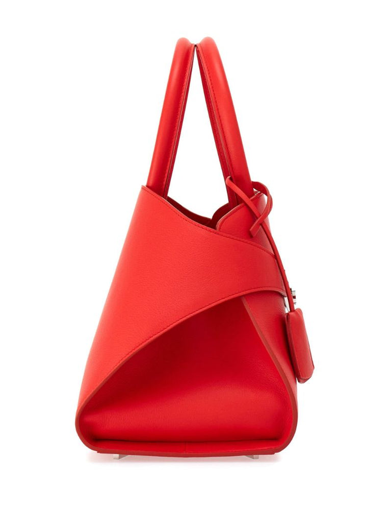 Red Hug Leather Tote Bag