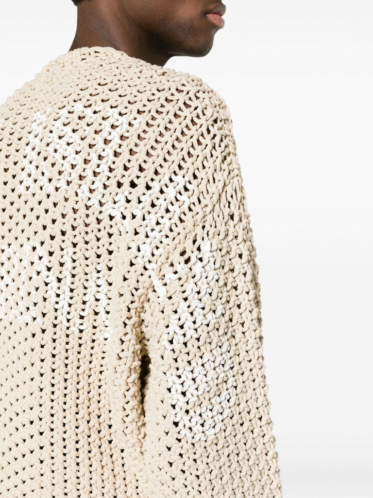 Neutral Marina Open-knit Sweater