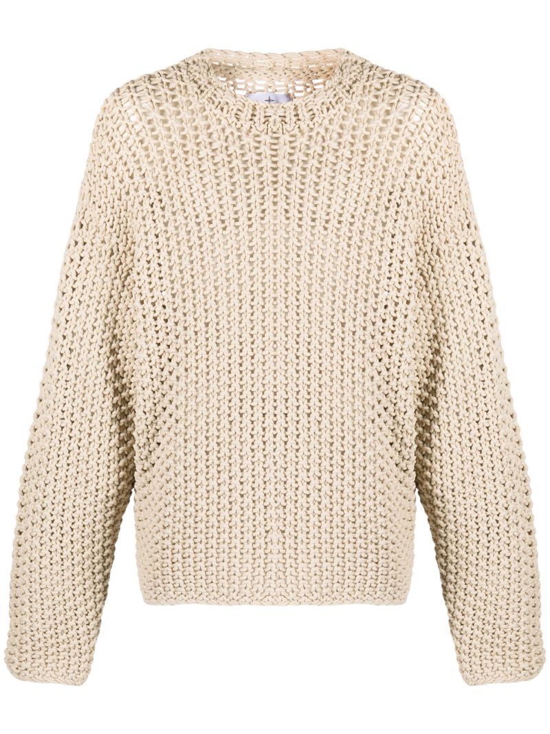 Neutral Marina Open-knit Sweater