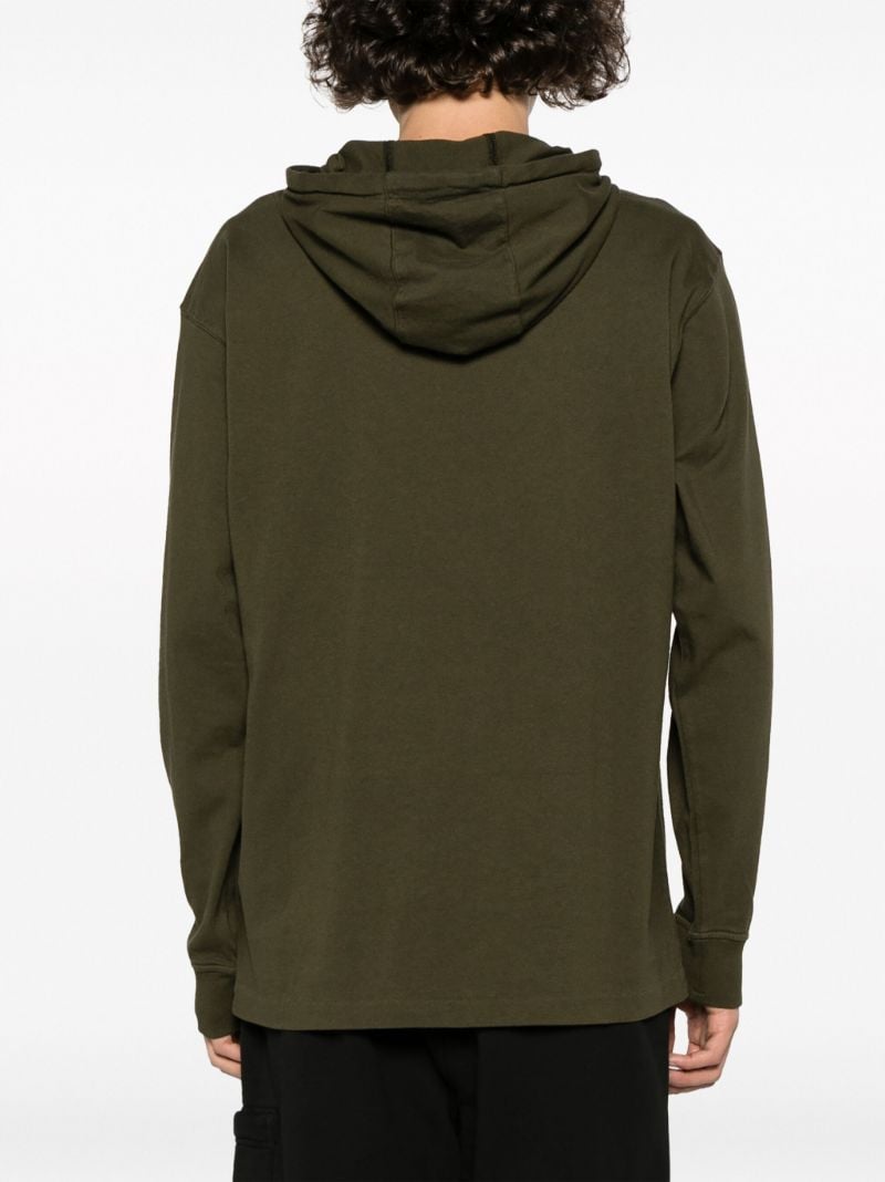 Green Hooded Cotton T-shirt
