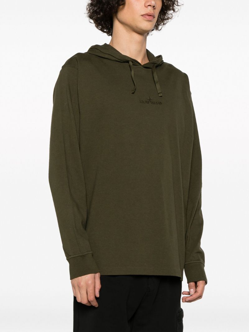 Green Hooded Cotton T-shirt