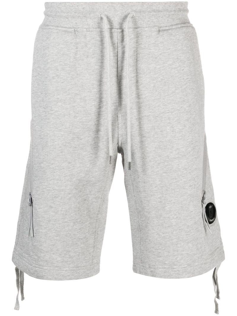 Grey Diagonal Raised Fleece Track Shorts