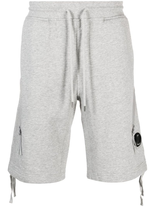 Grey Diagonal Raised Fleece Track Shorts