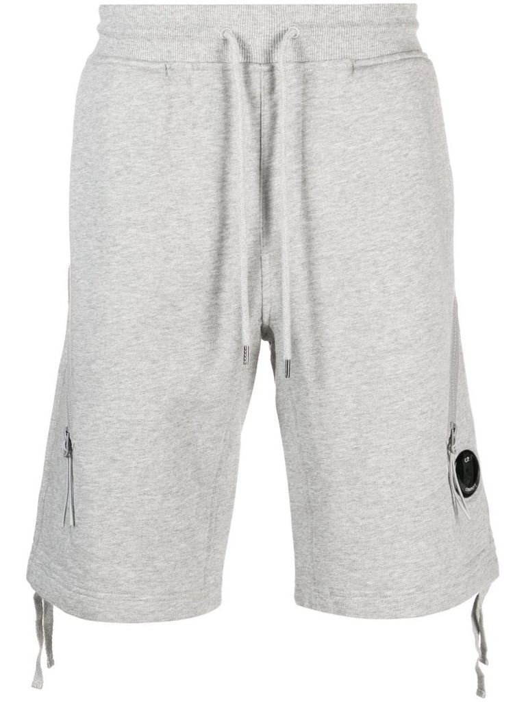 Grey Diagonal Raised Fleece Track Shorts