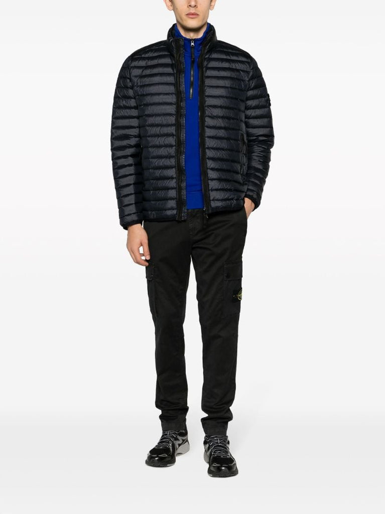 Blue Half-zip Cotton Sweatshirt