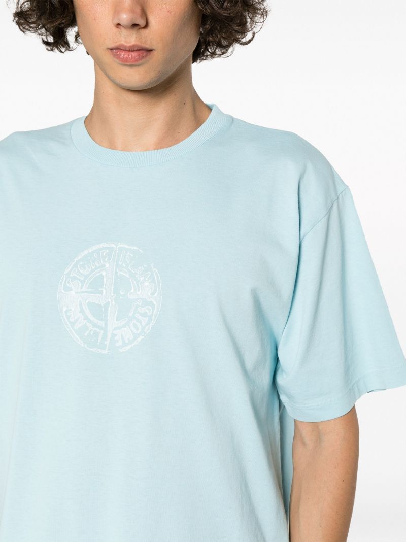 Blue Stamp Three Cotton T-shirt