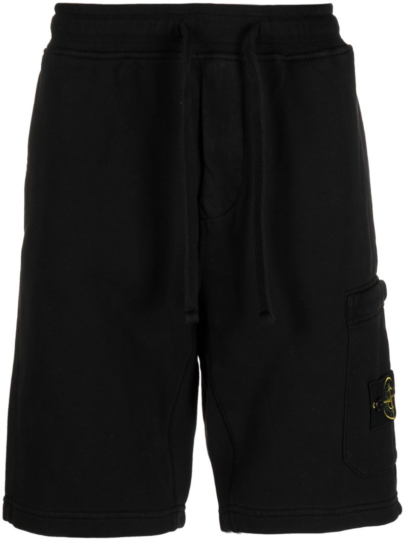 Black Cotton Track Shorts