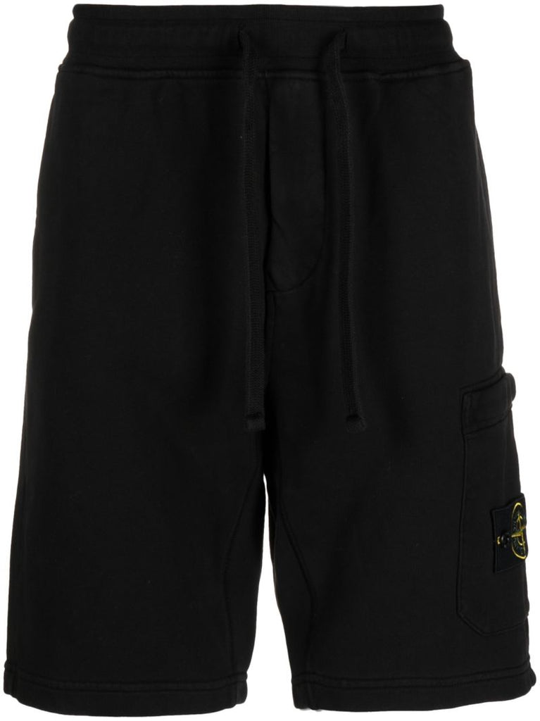 Black Cotton Track Shorts