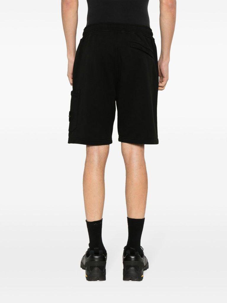 Black Cotton Track Shorts