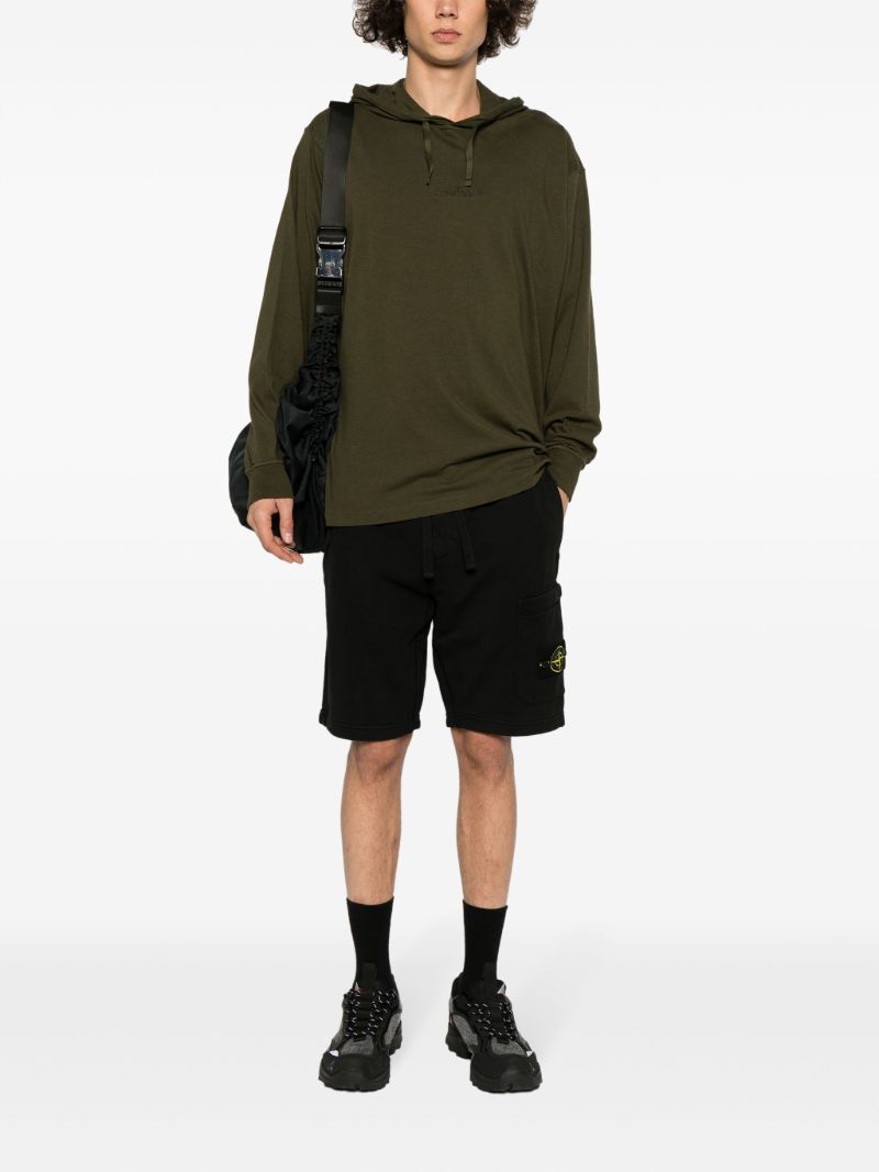 Black Cotton Track Shorts