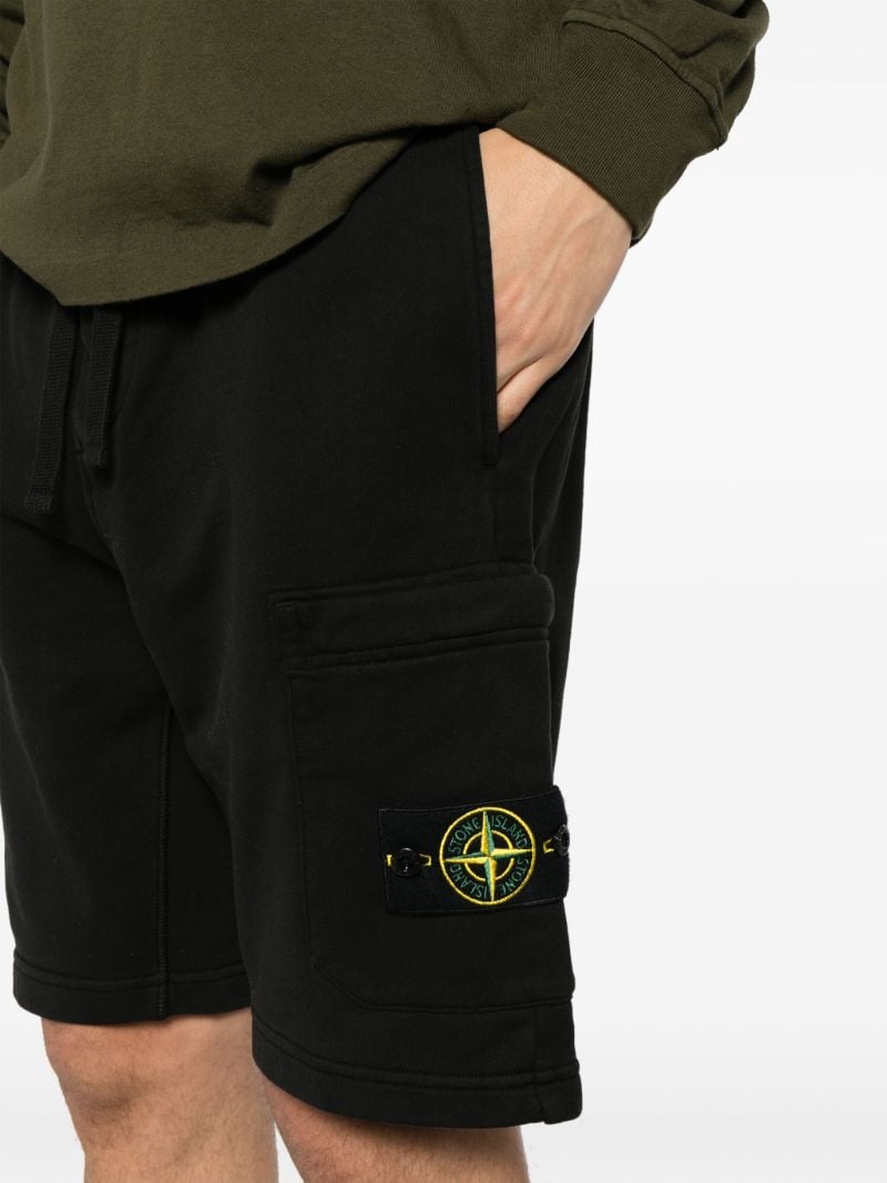 Black Cotton Track Shorts