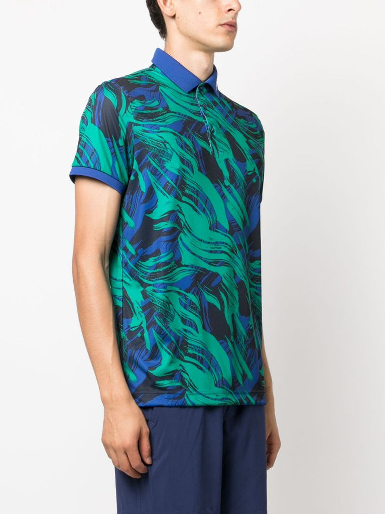 Blue Kv Brushstroke-print Polo Shirt