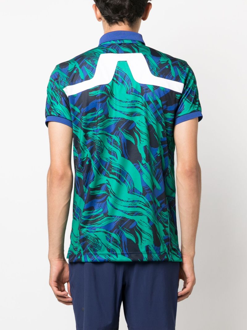 Blue Kv Brushstroke-print Polo Shirt