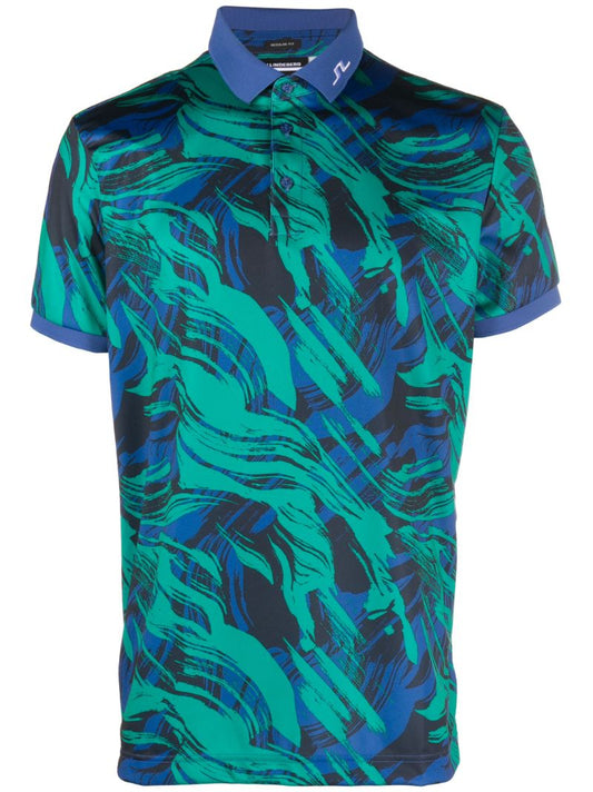 Blue Kv Brushstroke-print Polo Shirt