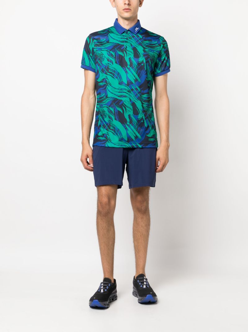 Blue Kv Brushstroke-print Polo Shirt