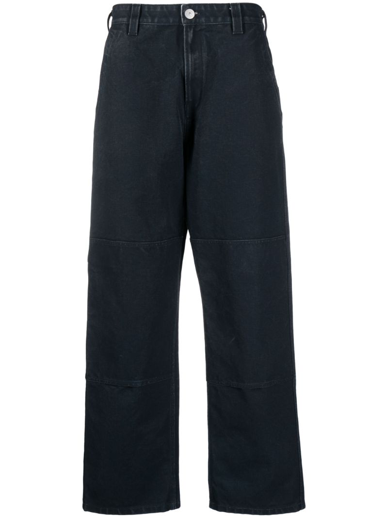 Blue Marina Straight-leg Cotton Trousers