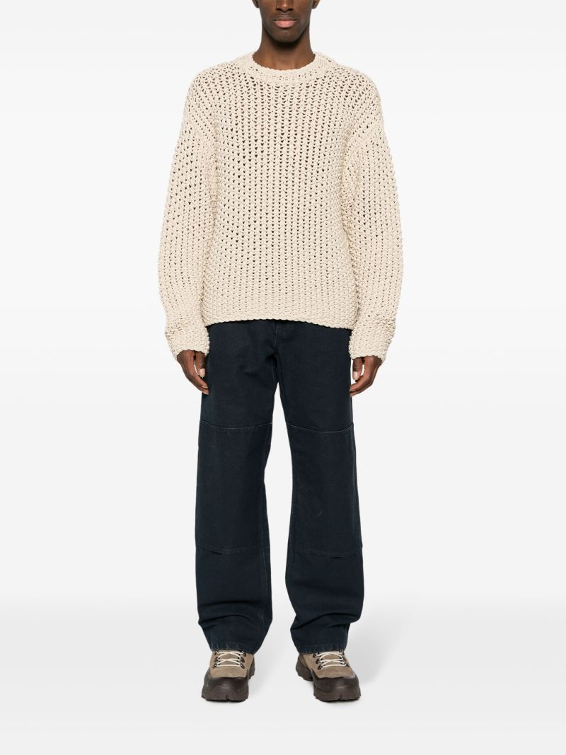 Blue Marina Straight-leg Cotton Trousers