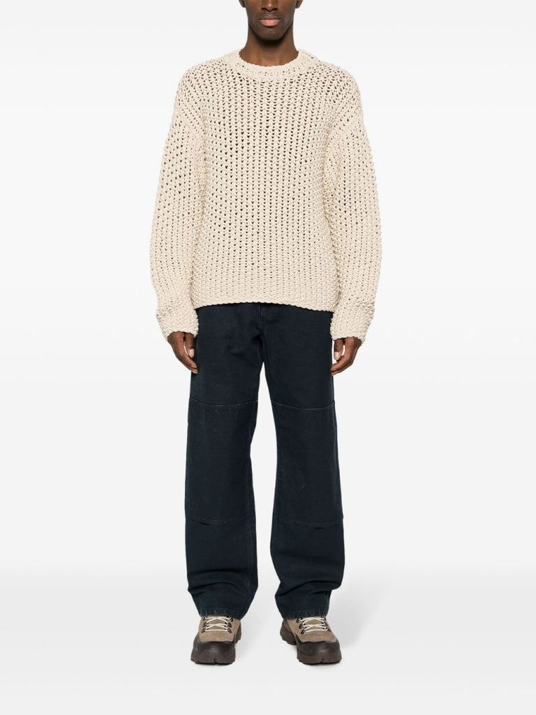Blue Marina Straight-leg Cotton Trousers