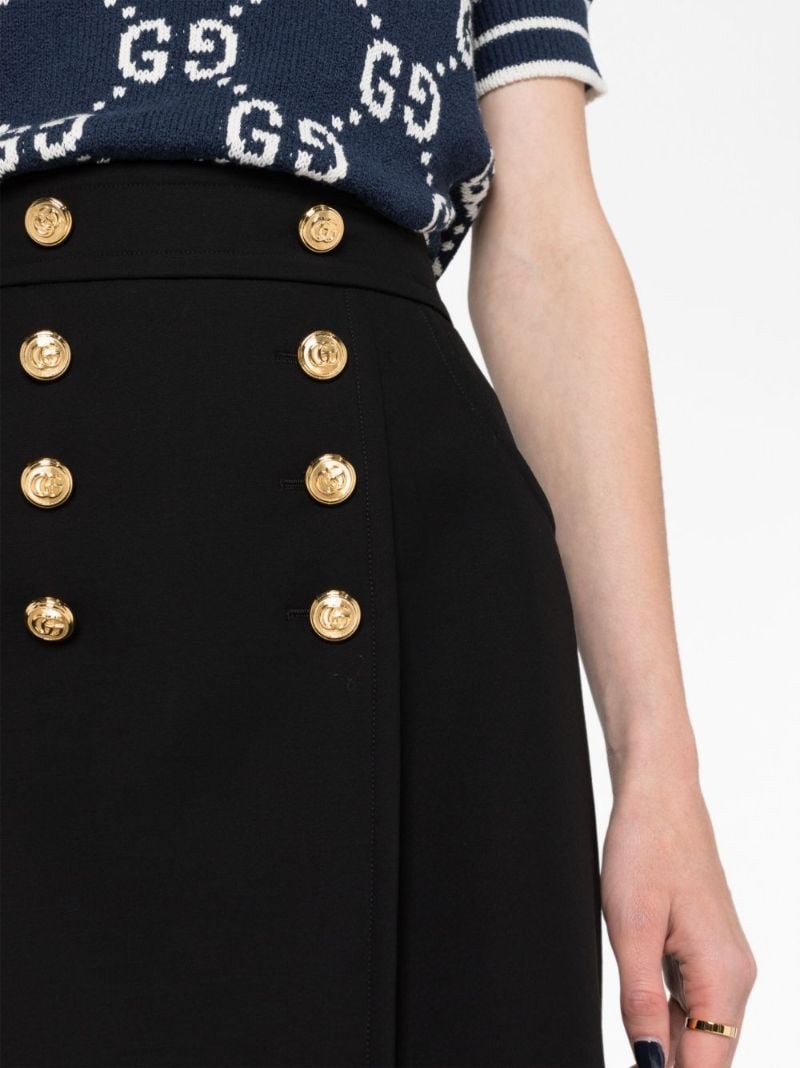 Black High-rise Crepe Mini Skirt