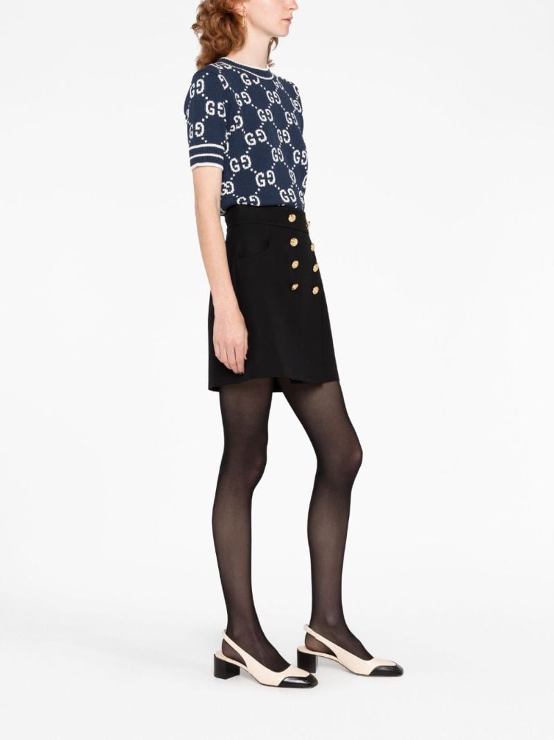Black High-rise Crepe Mini Skirt