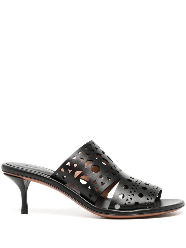 Black Vienne 55 Leather Mules
