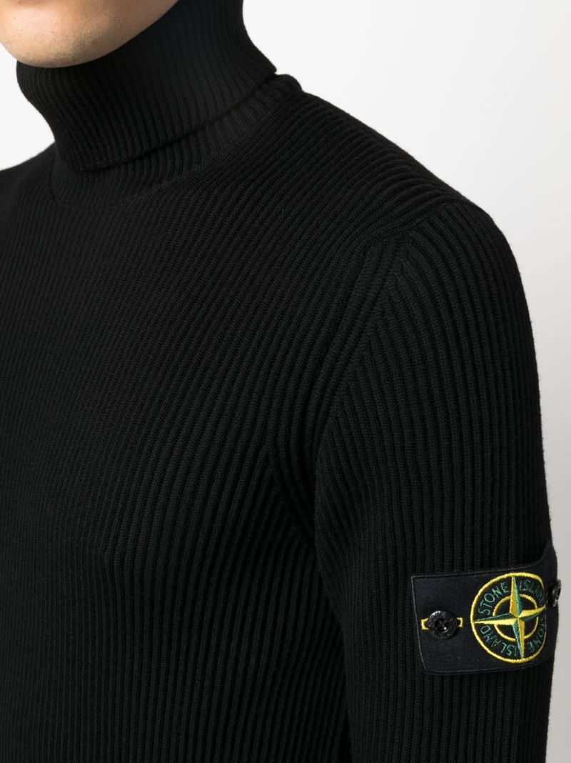 Black Ribbed Virgin-wool Sweater
