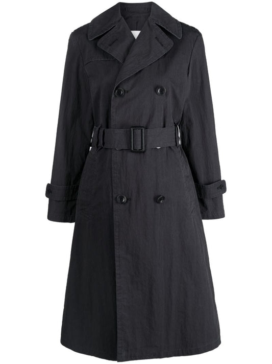 Black Double-breasted Trench Coat