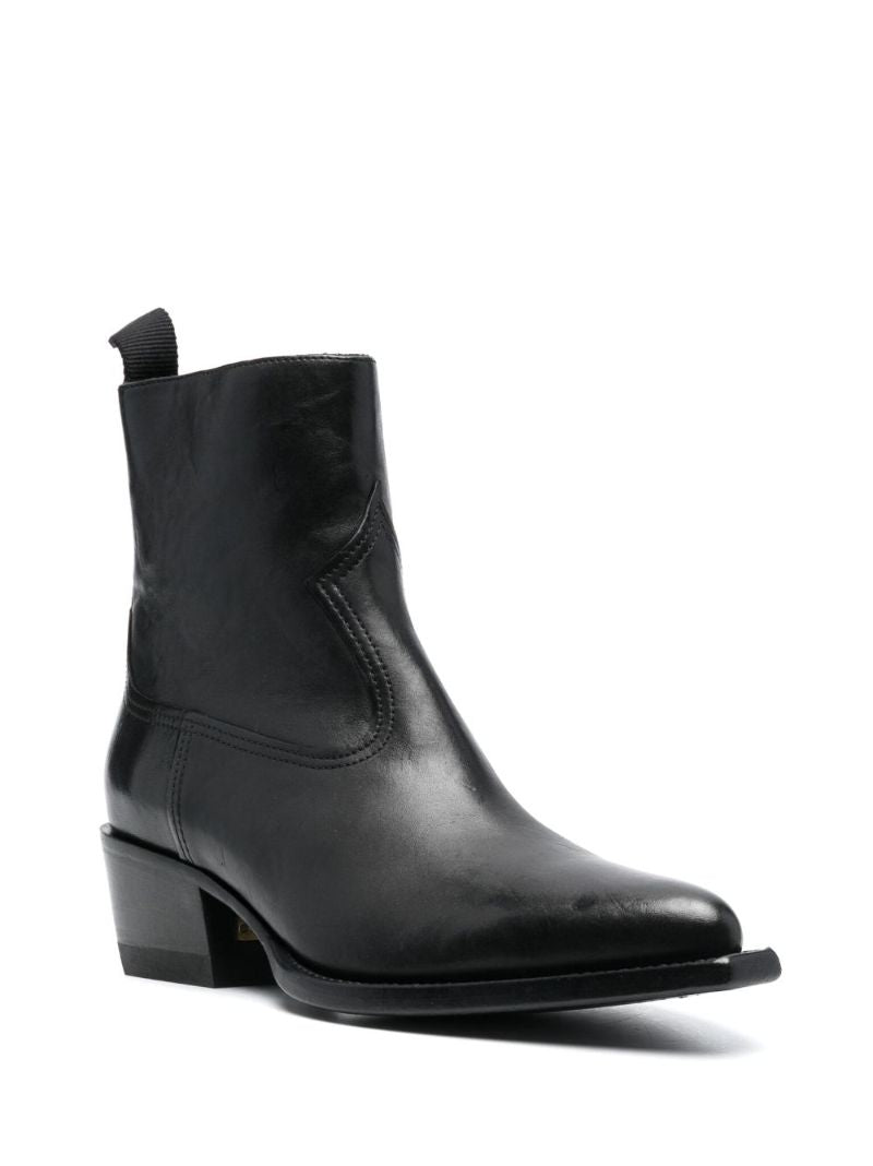 Black 50 Leather Ankle Boots