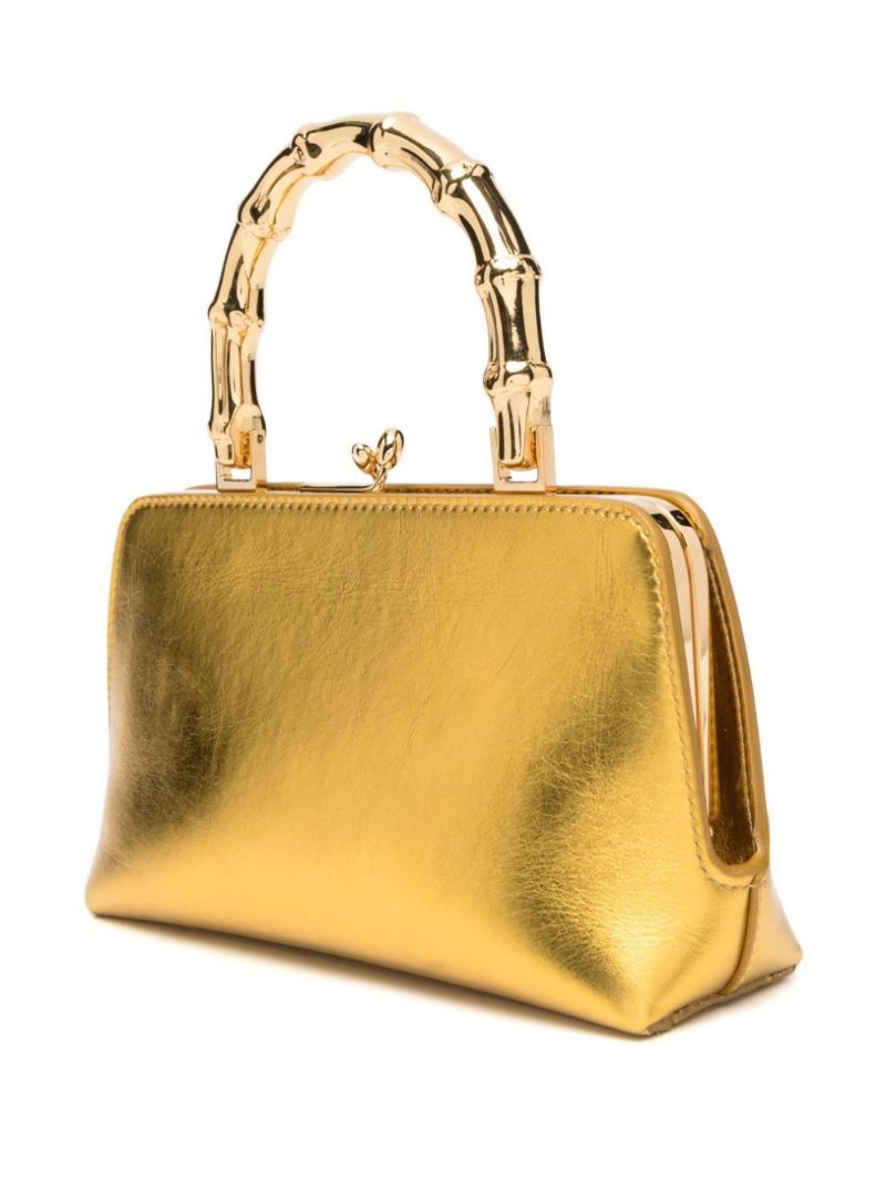 Gold-tone Goji Bamboo Leather Mini Bag