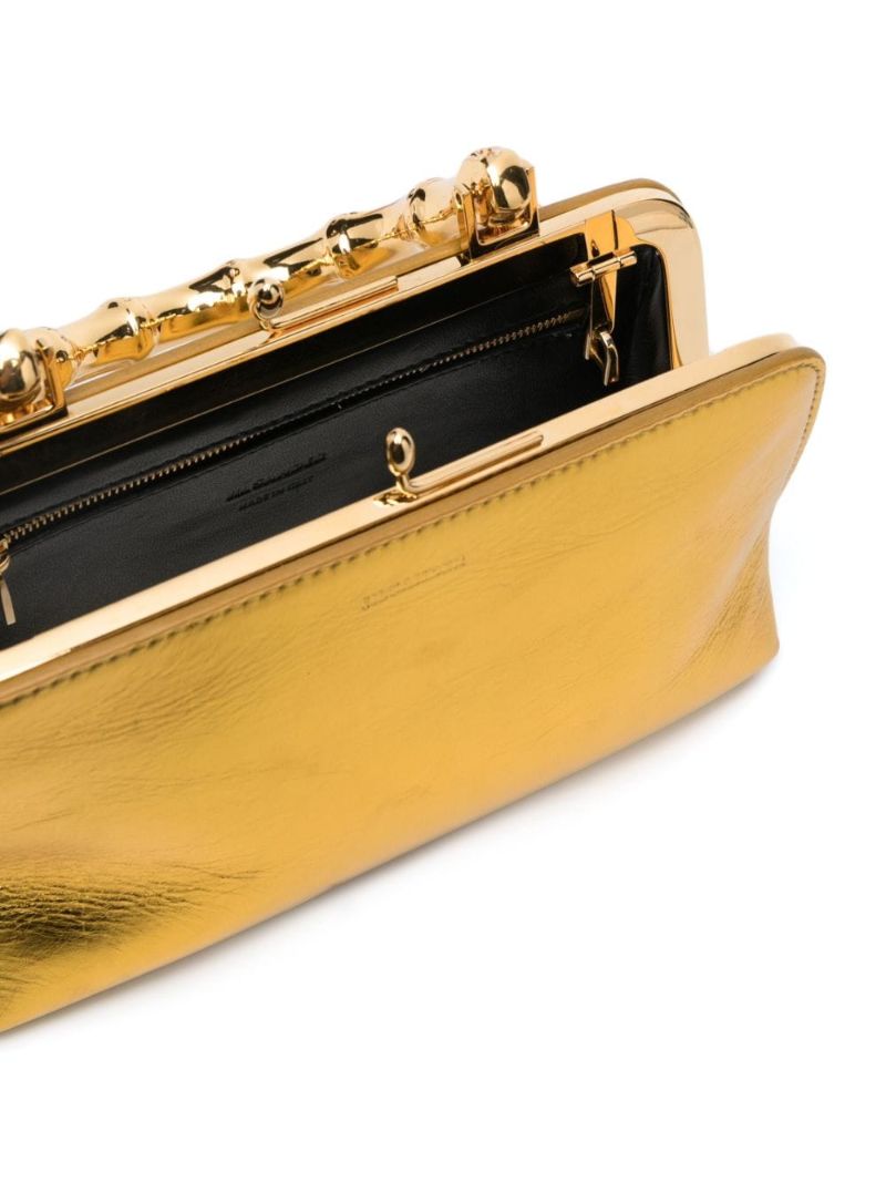 Gold-tone Goji Bamboo Leather Mini Bag