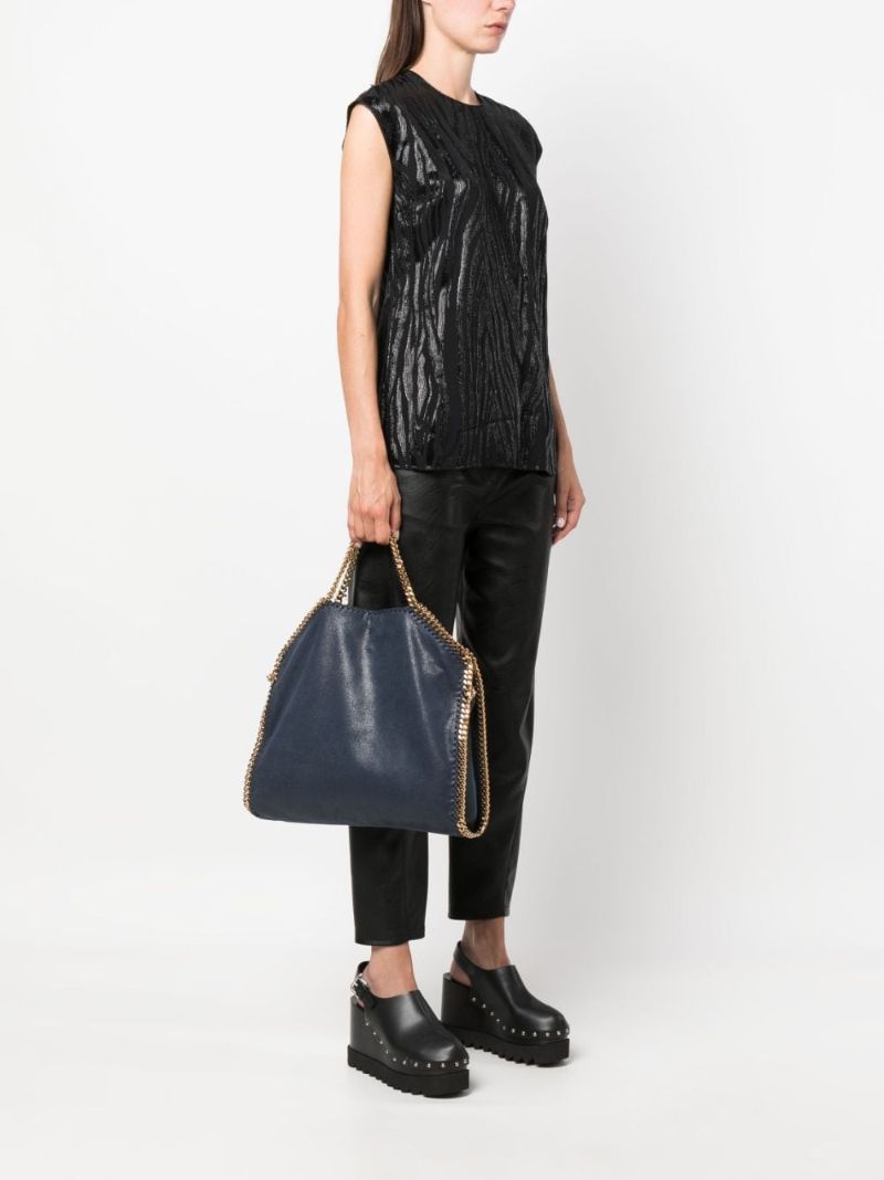 Blue Falabella Chain-link Tote Bag
