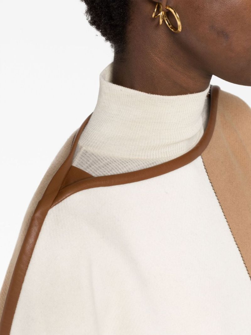 Brown Colourblock Knitted Cape