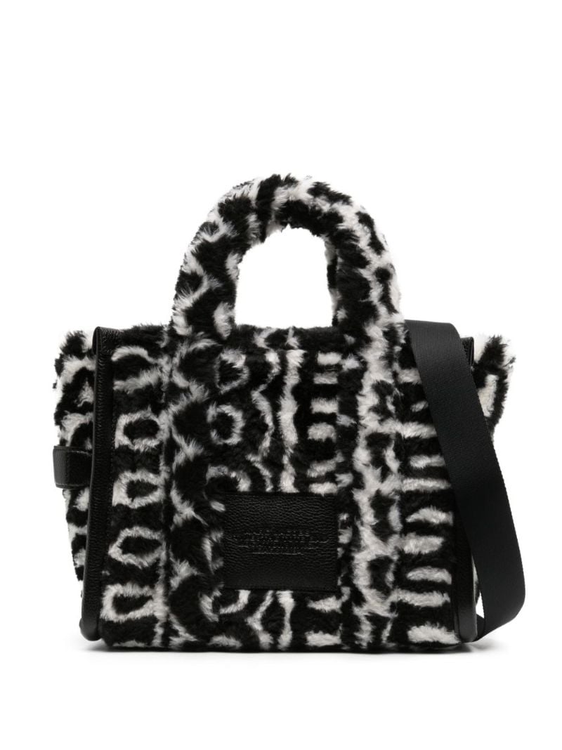 Black and White the Medium Monogram Faux Fur Tote Bag