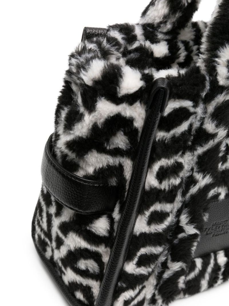Black and White the Medium Monogram Faux Fur Tote Bag