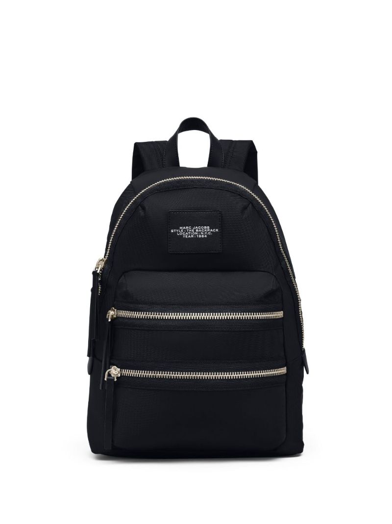 Black the Biker Logo Patch Backpack