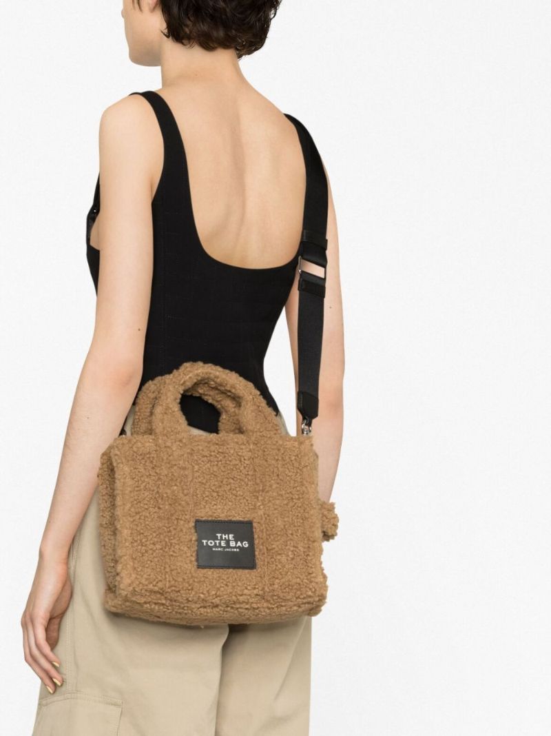 Brown the Mini Faux Shearling Tote Bag