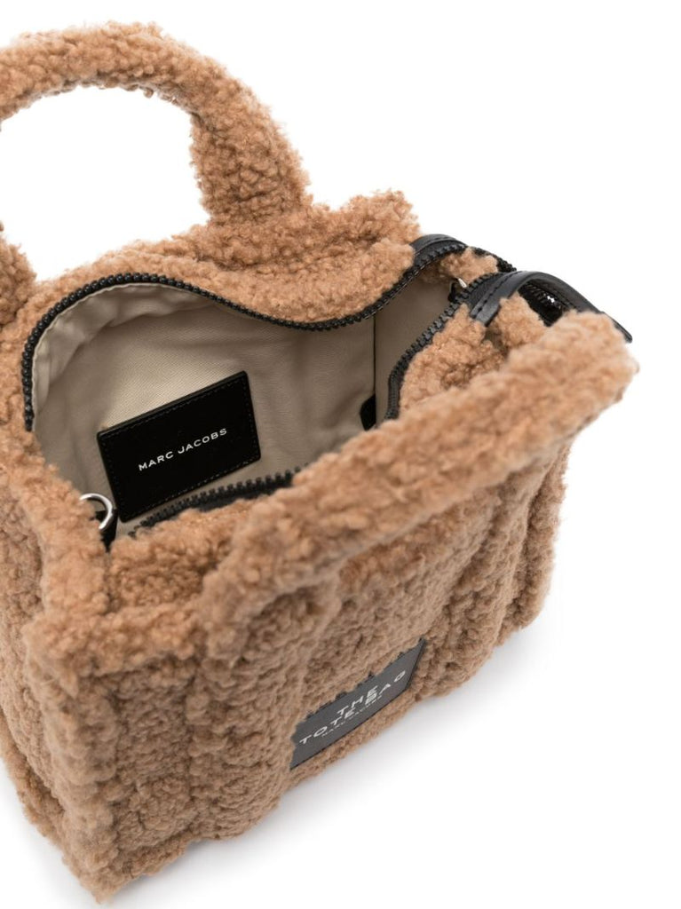 Brown the Mini Faux Shearling Tote Bag