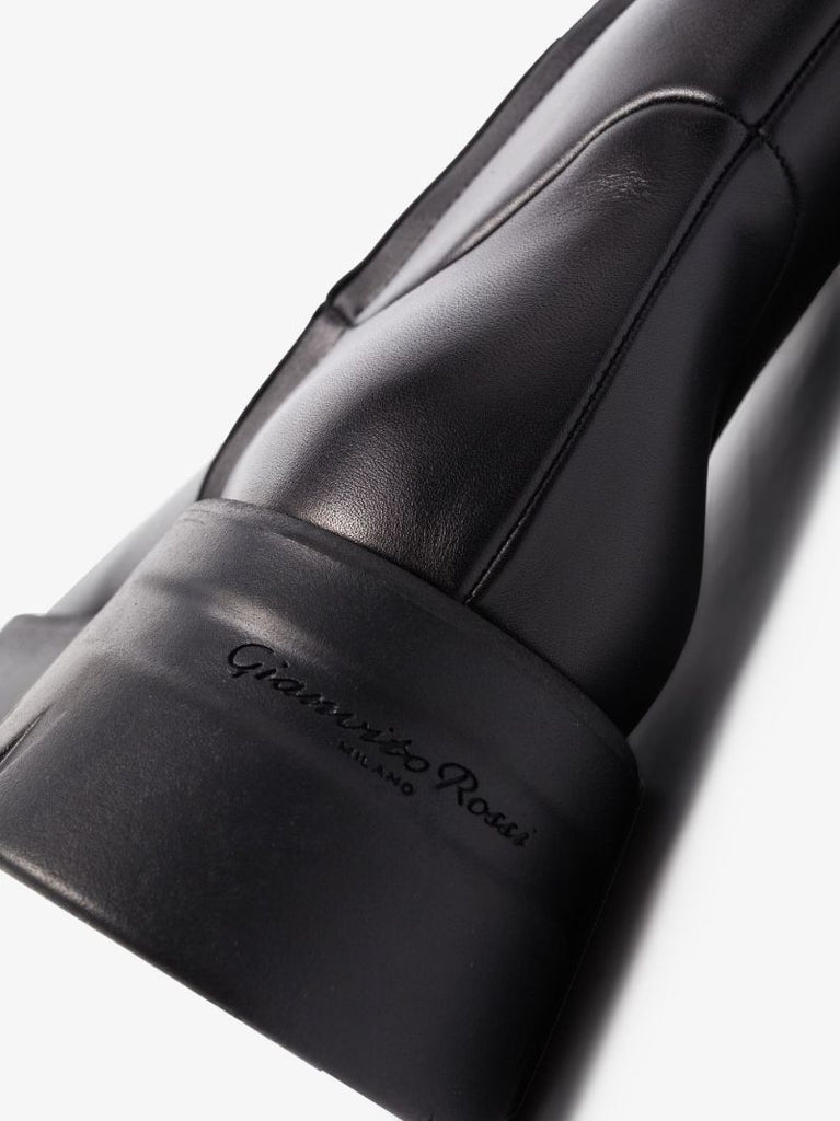 Black Montey Leather Ankle Boots