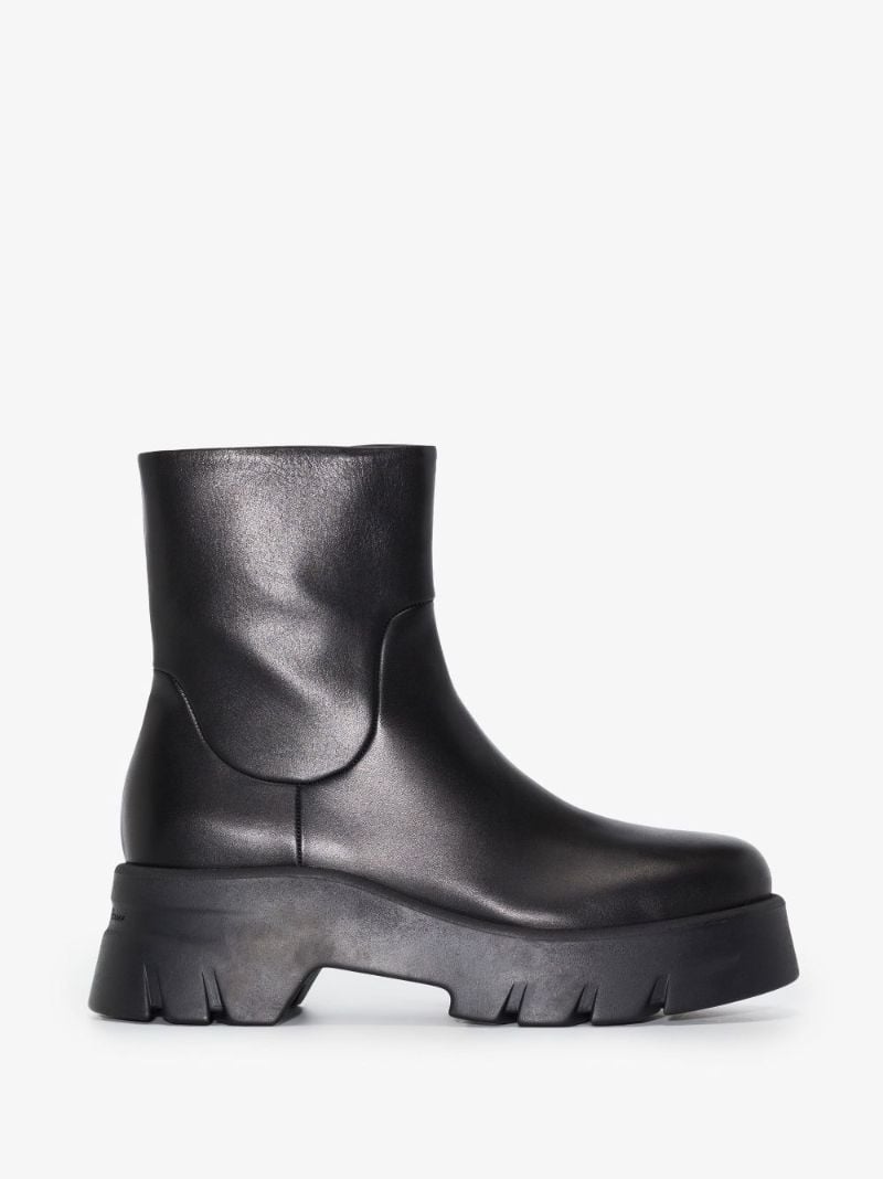 Black Montey Leather Ankle Boots