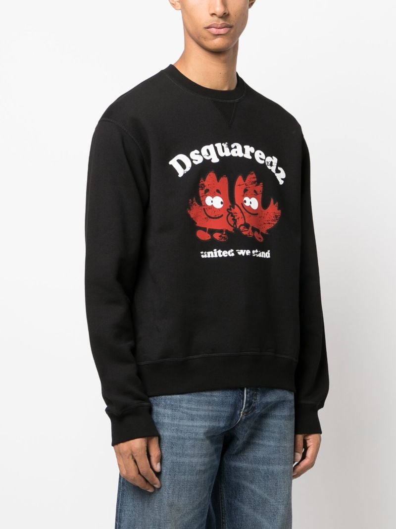 Black Graphic -print Cotton Hoodie
