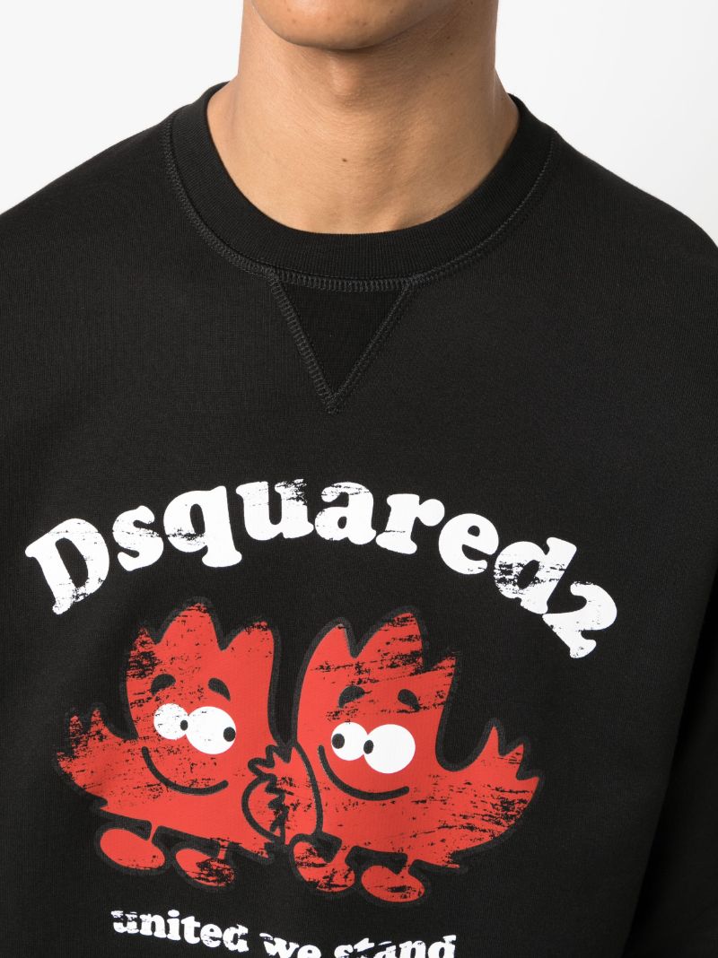 Black Graphic -print Cotton Hoodie