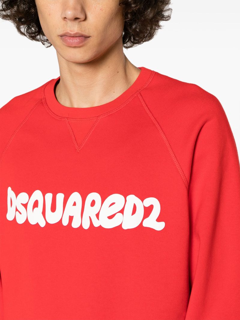 Red D2 Cool Logo-print Cotton Sweatshirt