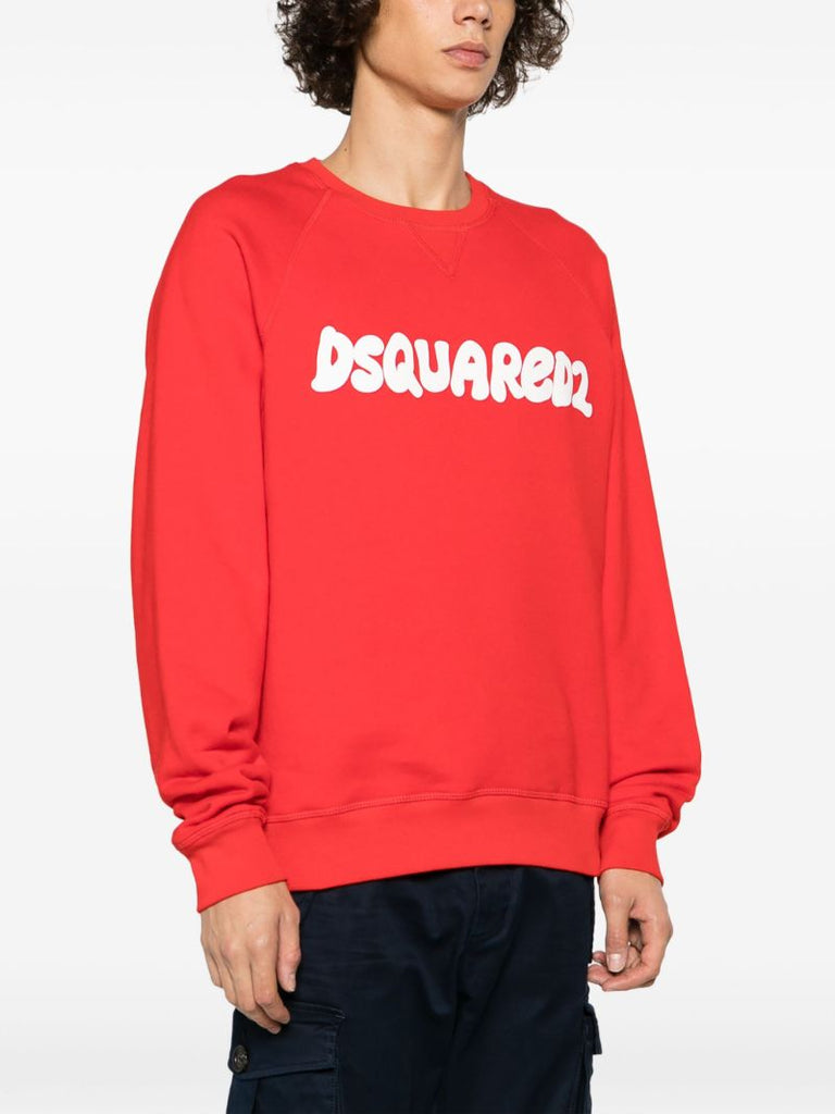 Red D2 Cool Logo-print Cotton Sweatshirt