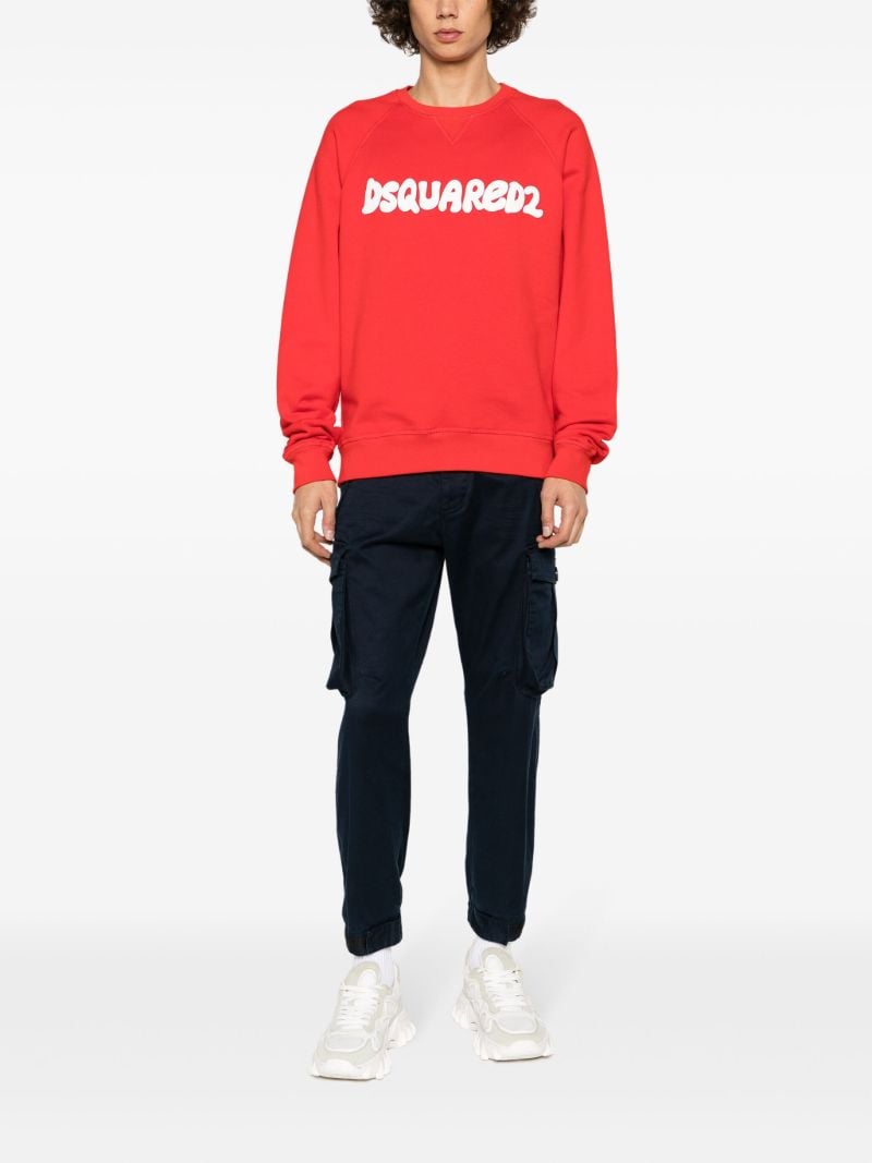 Red D2 Cool Logo-print Cotton Sweatshirt