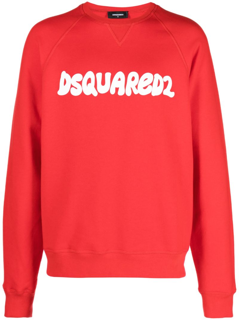 Red D2 Cool Logo-print Cotton Sweatshirt