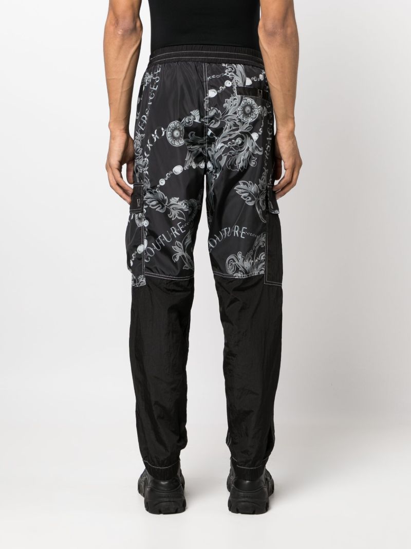 Black Graphic Print Cargo Pants